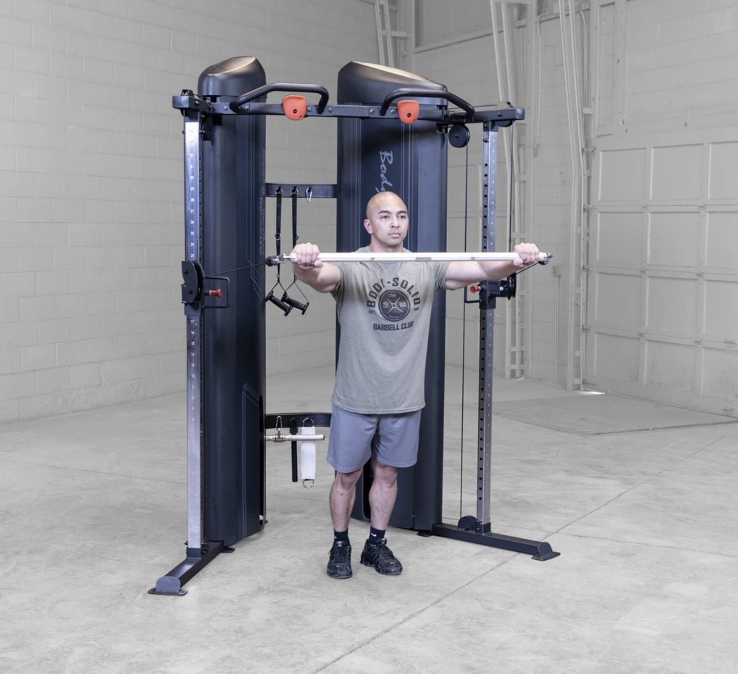 Body-Solid ProClubLine dual-stack functional trainer in use